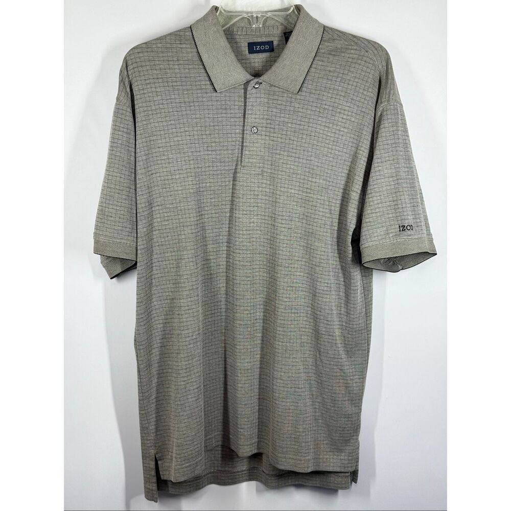 Izod Men’s checked polo style shirt size medium